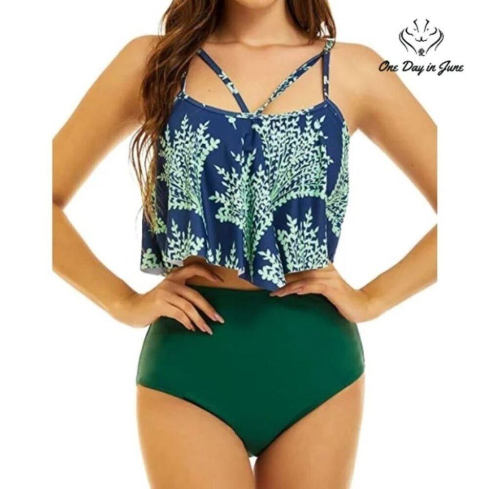 Peddney Flounce High Waist Bikini Swimsuit Size M